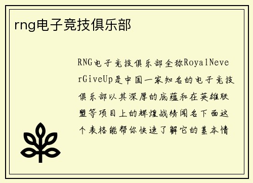 rng电子竞技俱乐部